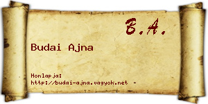 Budai Ajna névjegykártya